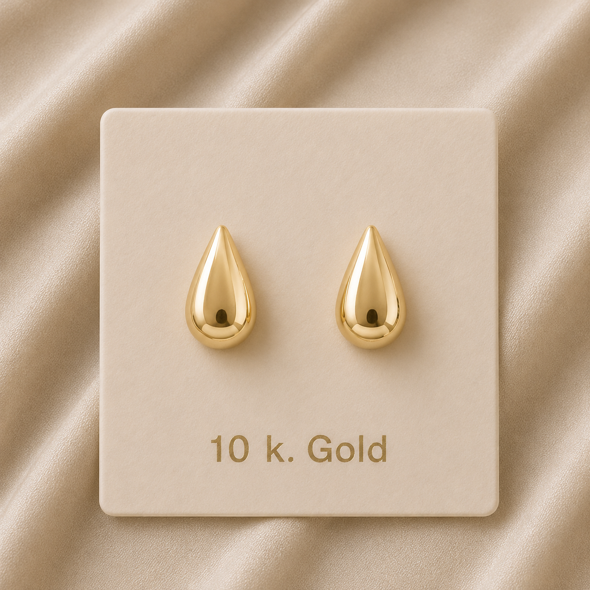 Medium Teardrop Stud Earrings in 10K Gold