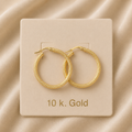 Medium Textured Hoop Earrings in 10K Gold
