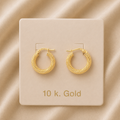 Small Textured Gold Hoop Earrings – 10K Gold