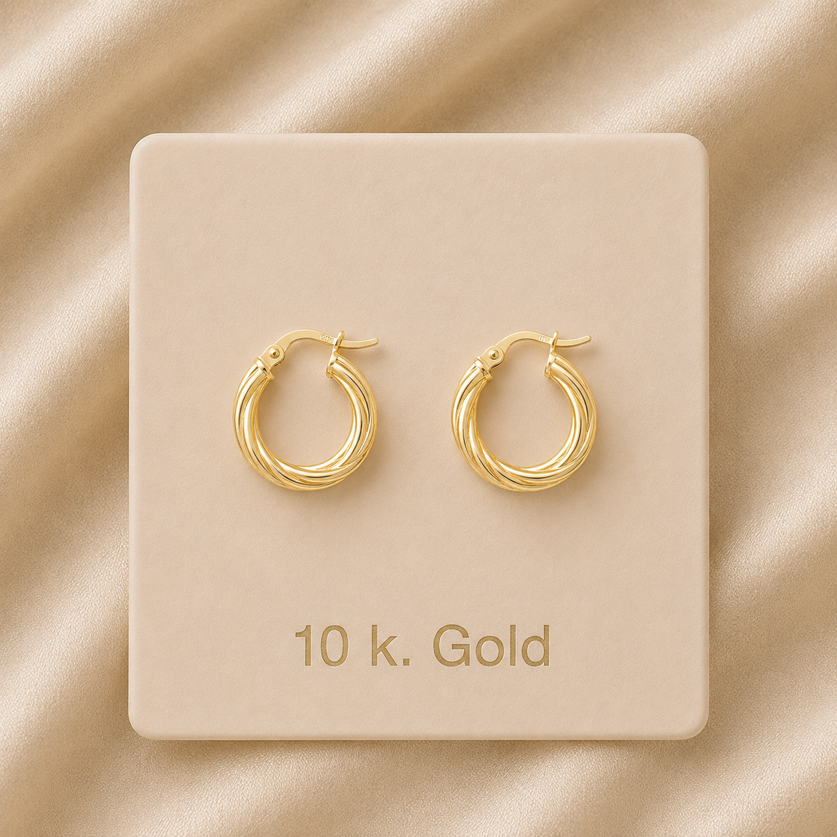 Small 10K Gold Twisted Hoop Earrings