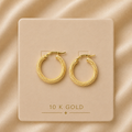 Small 10K Gold Textured Hoop Earrings