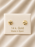 14K Gold Geometric Star Stud Earrings