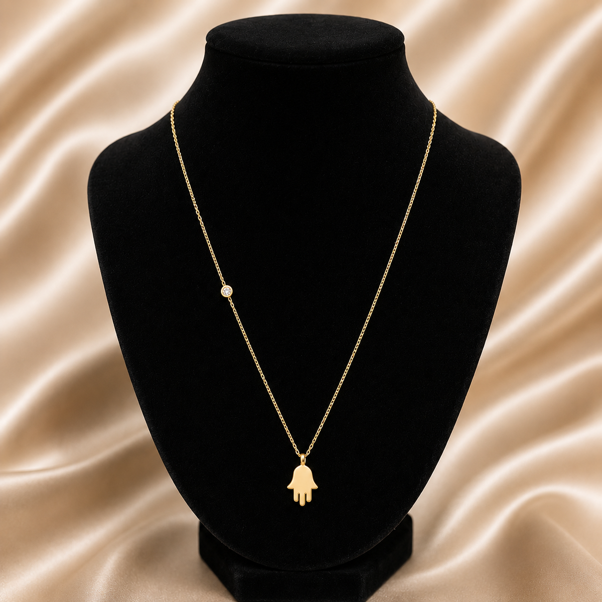 14K Gold Hamsa Hand Necklace