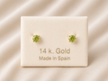 14K Gold Peridot Stud Earrings