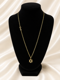 10K Gold Italian Torzal (Rope) Chain with Star of David Pendant