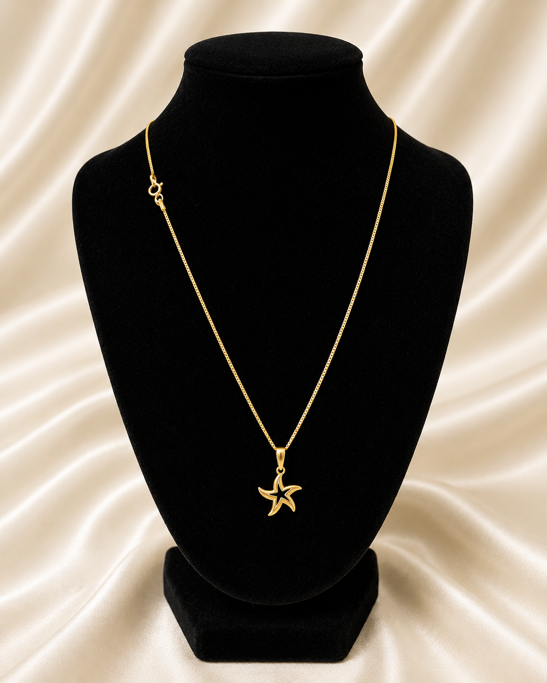 10K Gold Italian Chain with Starfish Pendant