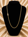 10K Solid Gold Cuban Link Chain with Luxury Stone Clasp