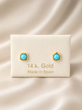 14K Gold Turquoise Stud Earrings
